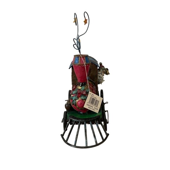 Vtg Kurt Adler Santa Claus Christmas Train Tin Metal Locomotive Hand Painted - Picture 2 of 9